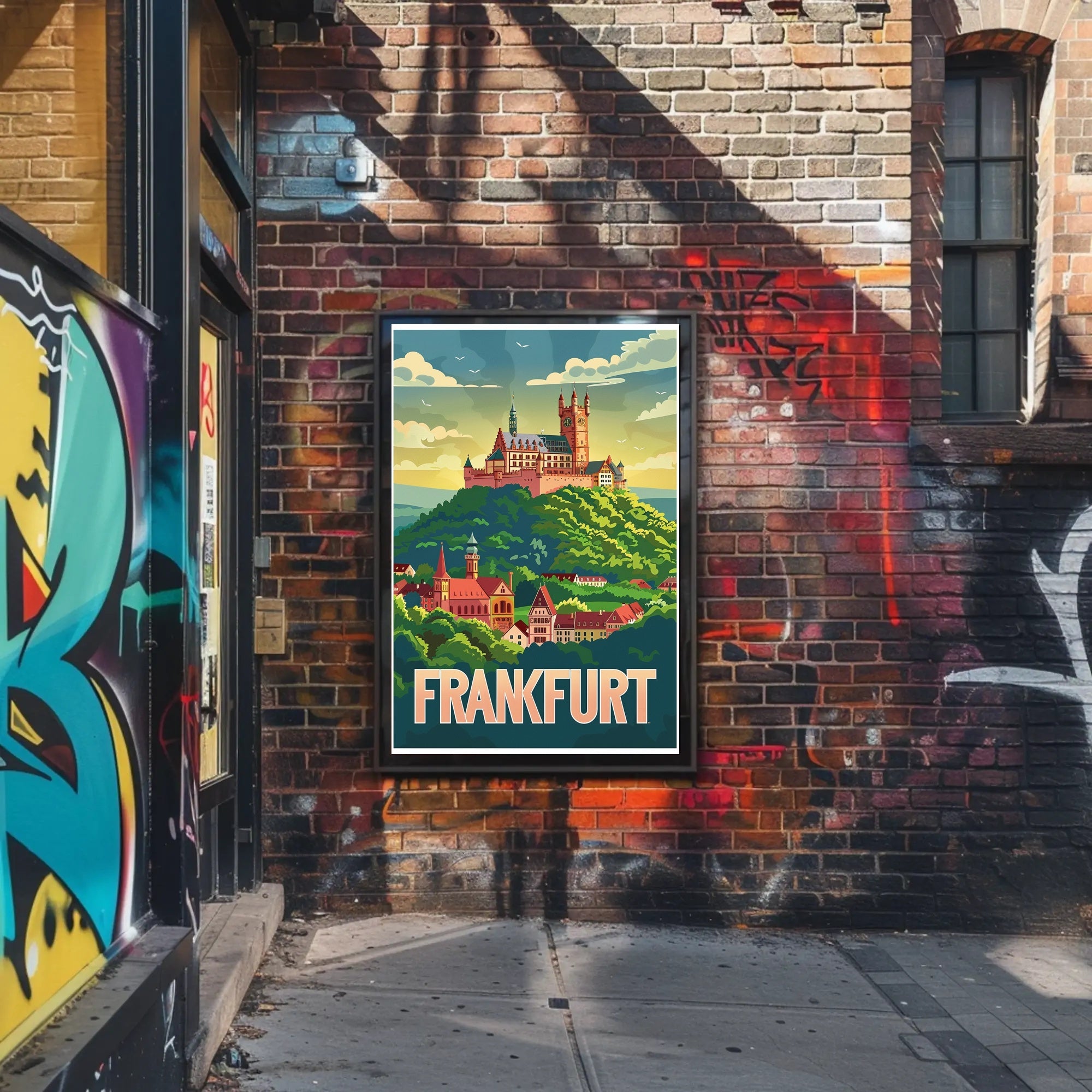 Frankfurt Castle Vintage Travel Art Print - Travel Poster PosterGoat