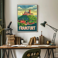 Frankfurt Castle Vintage Travel Art Print - Travel Poster PosterGoat