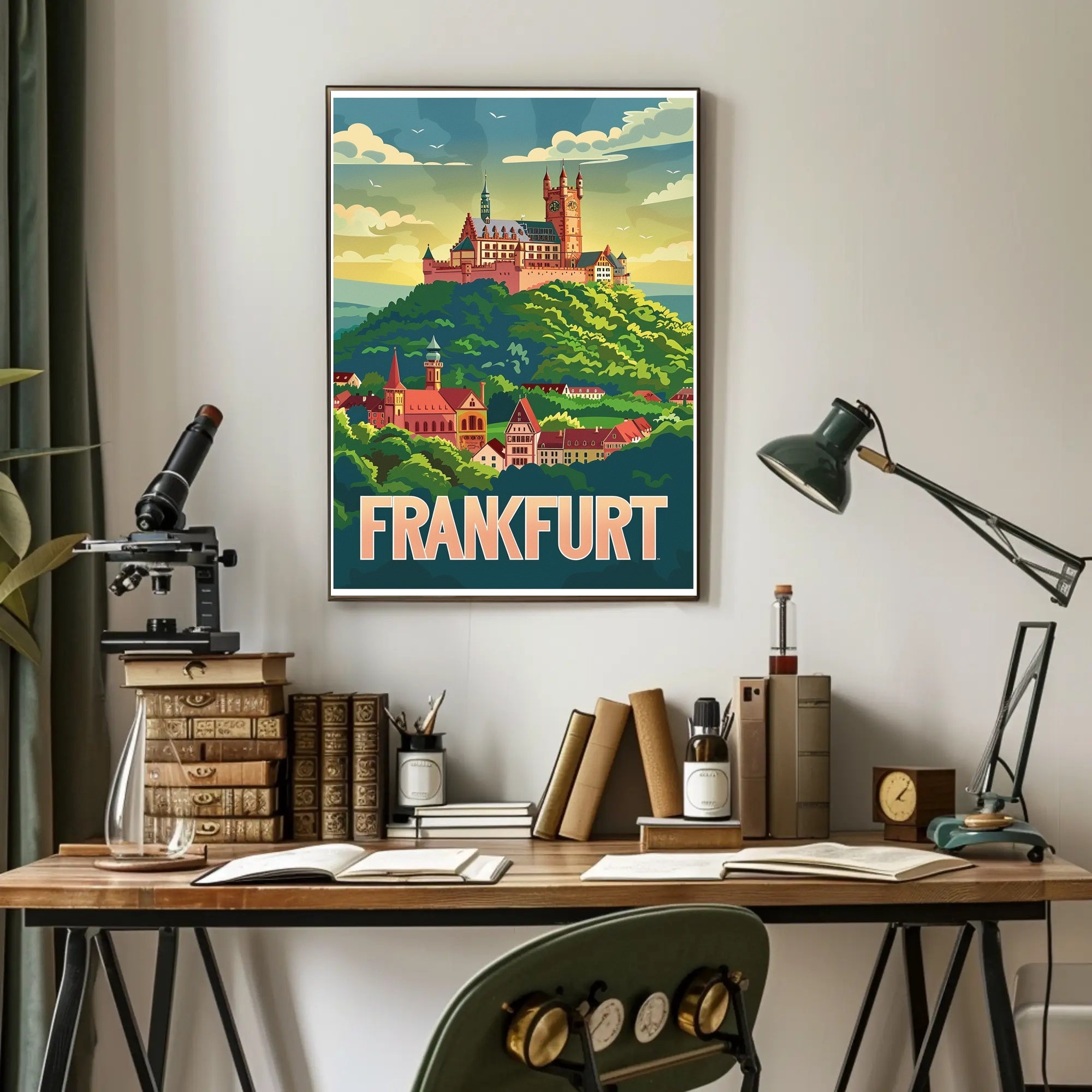 Frankfurt Castle Vintage Travel Art Print - Travel Poster PosterGoat