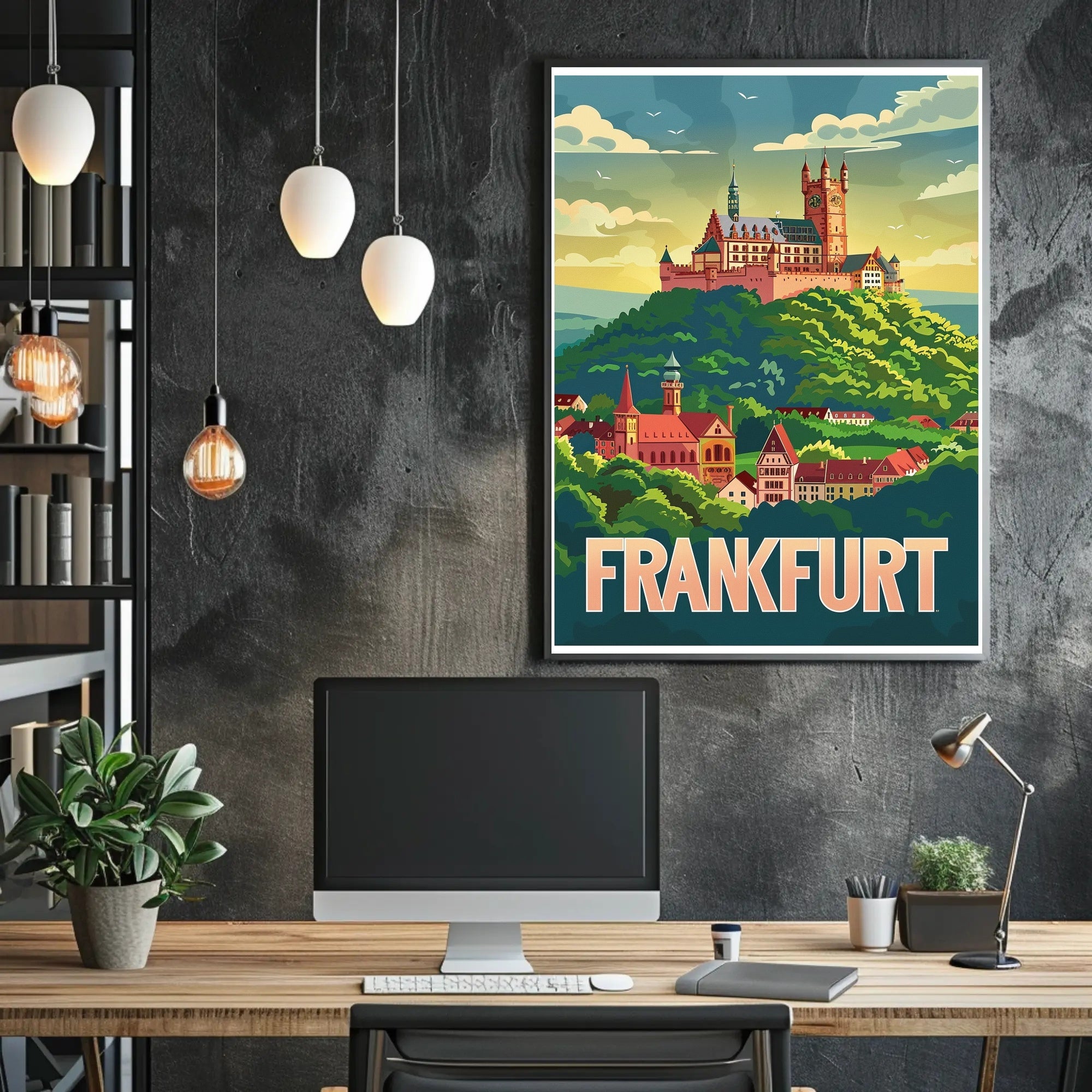 Frankfurt Castle Vintage Travel Art Print - Travel Poster PosterGoat