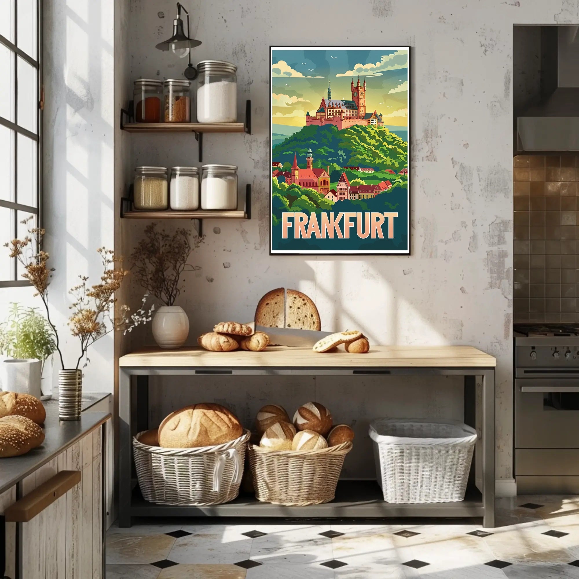 Frankfurt Castle Vintage Travel Art Print - Travel Poster PosterGoat