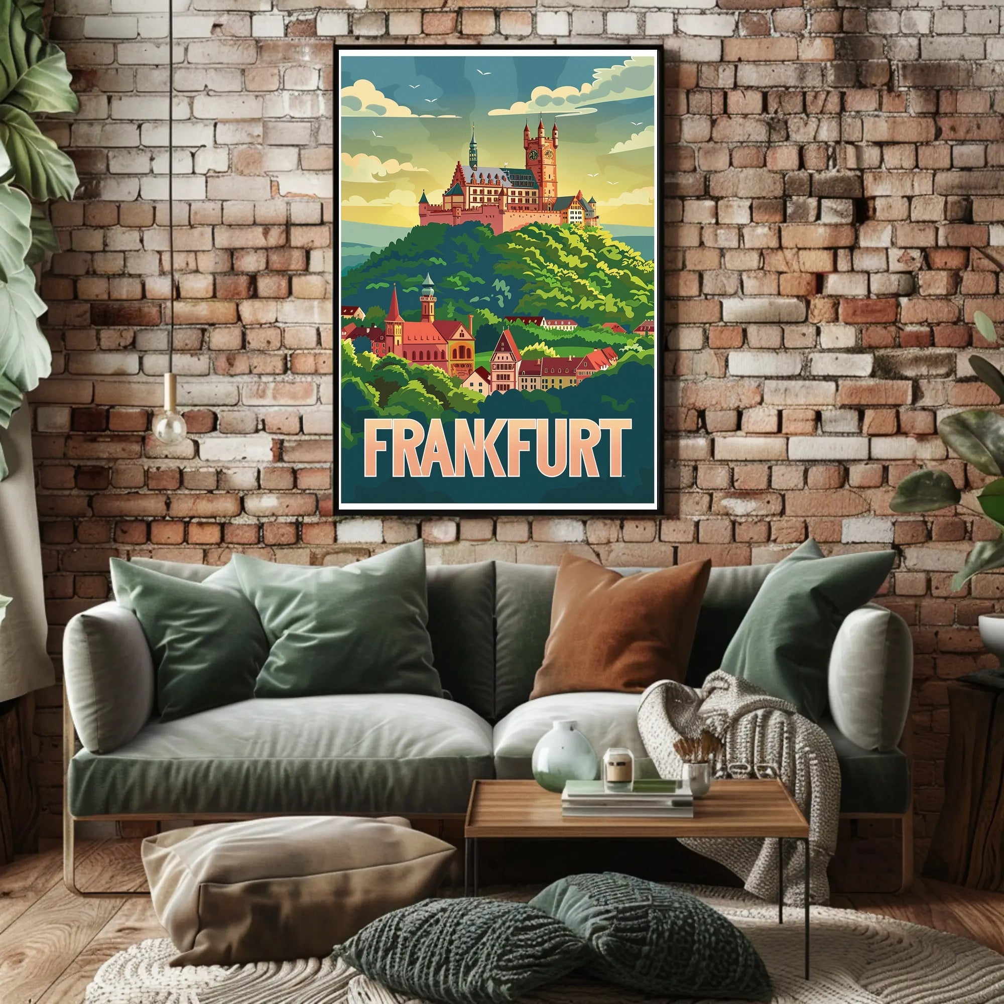 Frankfurt Castle Vintage Travel Art Print - Travel Poster PosterGoat