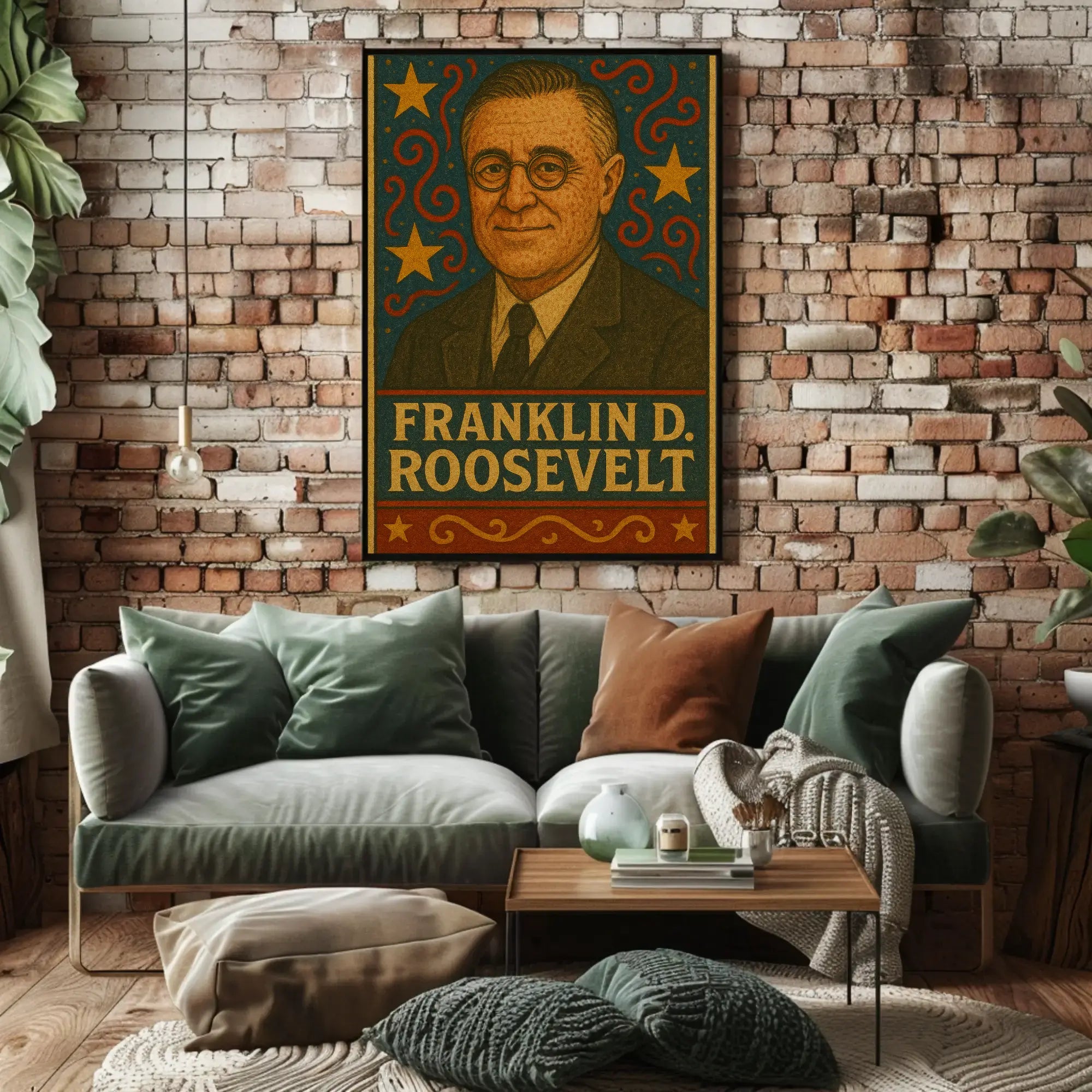Franklin D. Roosevelt Vintage Presidential Poster PosterGoat