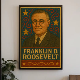 Franklin D. Roosevelt Vintage Presidential Poster PosterGoat