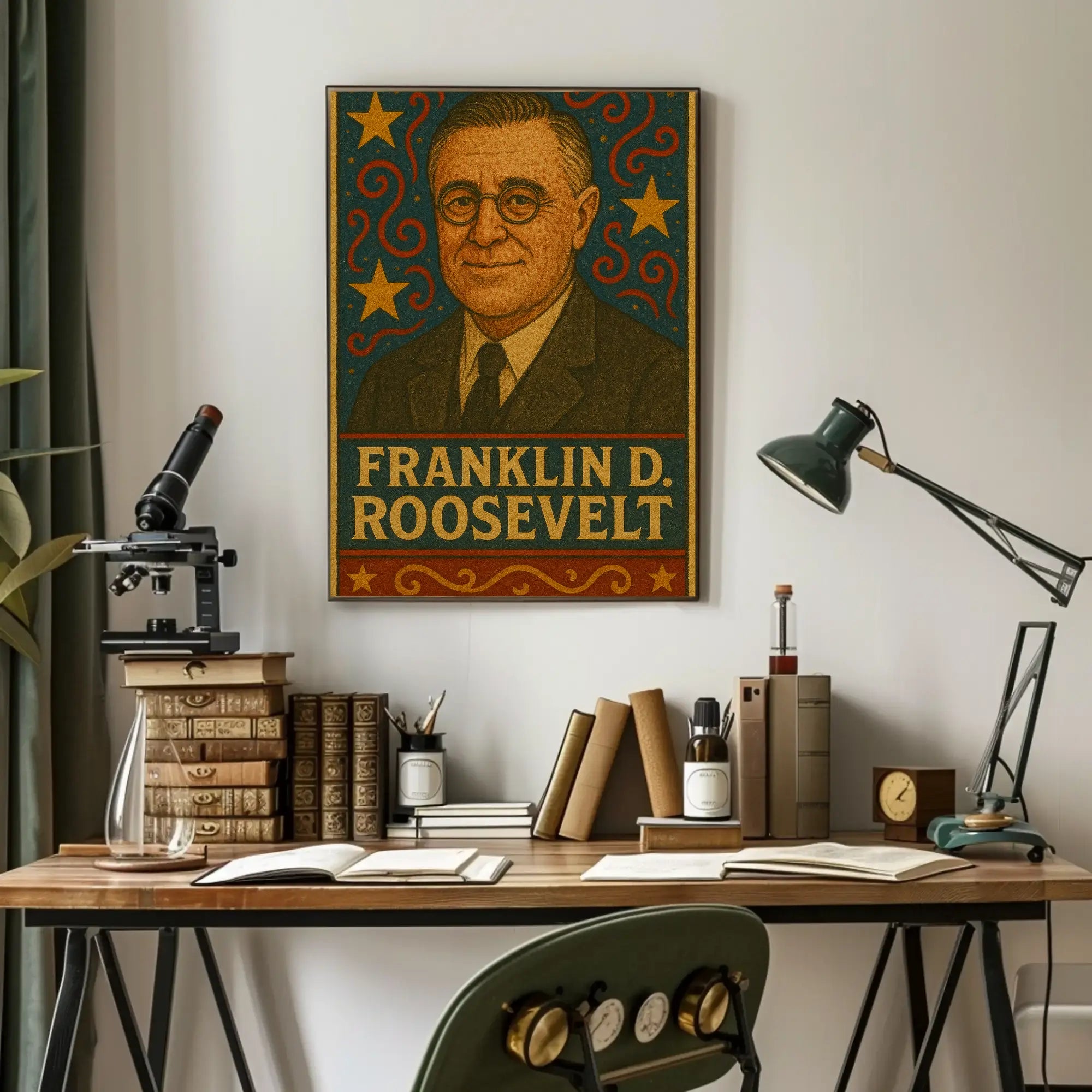 Franklin D. Roosevelt Vintage Presidential Poster PosterGoat