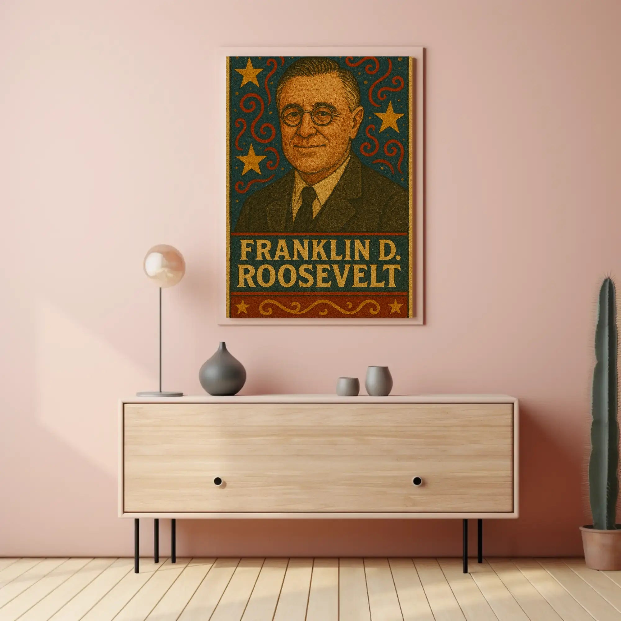 Franklin D. Roosevelt Vintage Presidential Poster PosterGoat