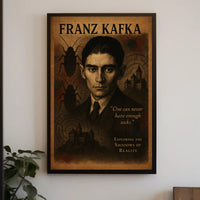 Franz Kafka Exploring the Shadows of Reality Poster PosterGoat