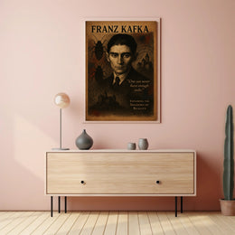 Franz Kafka Exploring the Shadows of Reality Poster PosterGoat