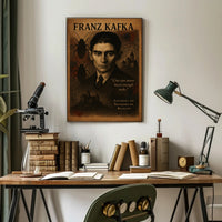 Franz Kafka Exploring the Shadows of Reality Poster PosterGoat