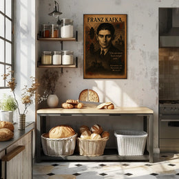 Franz Kafka Exploring the Shadows of Reality Poster PosterGoat