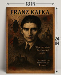 Franz Kafka Exploring the Shadows of Reality Poster PosterGoat