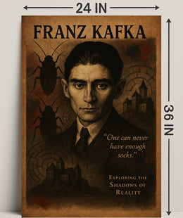 Franz Kafka Exploring the Shadows of Reality Poster PosterGoat