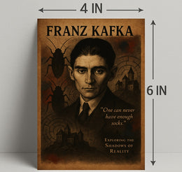 Franz Kafka Exploring the Shadows of Reality Poster PosterGoat