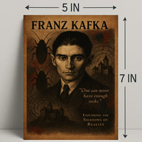 Franz Kafka Exploring the Shadows of Reality Poster PosterGoat
