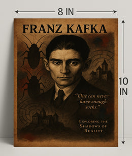 Franz Kafka Exploring the Shadows of Reality Poster PosterGoat
