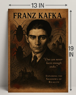 Franz Kafka Exploring the Shadows of Reality Poster PosterGoat