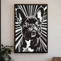 French Bulldog Illustration: Black & White Dog Breed Poster PosterGoat
