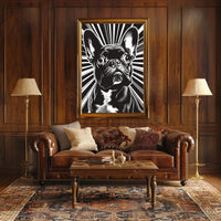 French Bulldog Illustration: Black & White Dog Breed Poster PosterGoat