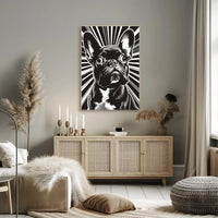 French Bulldog Illustration: Black & White Dog Breed Poster PosterGoat