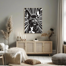 French Bulldog Illustration: Black & White Dog Breed Poster PosterGoat