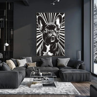 French Bulldog Illustration: Black & White Dog Breed Poster PosterGoat