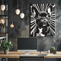 French Bulldog Illustration: Black & White Dog Breed Poster PosterGoat
