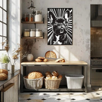 French Bulldog Illustration: Black & White Dog Breed Poster PosterGoat