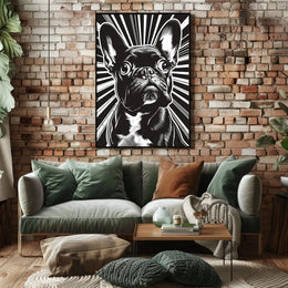 French Bulldog Illustration: Black & White Dog Breed Poster PosterGoat