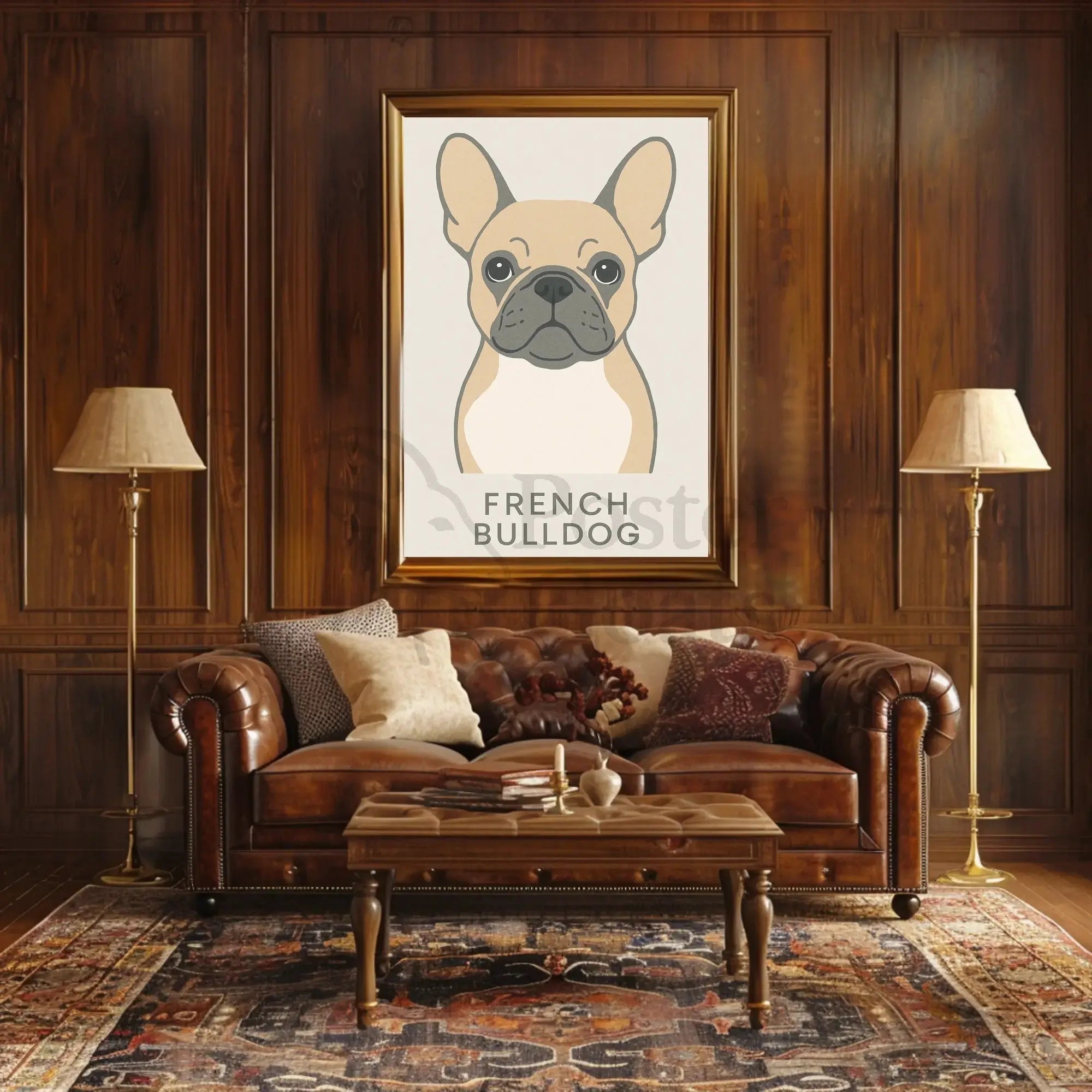French Bulldog Minimalist Art Print Dog Breed Poster PosterGoat