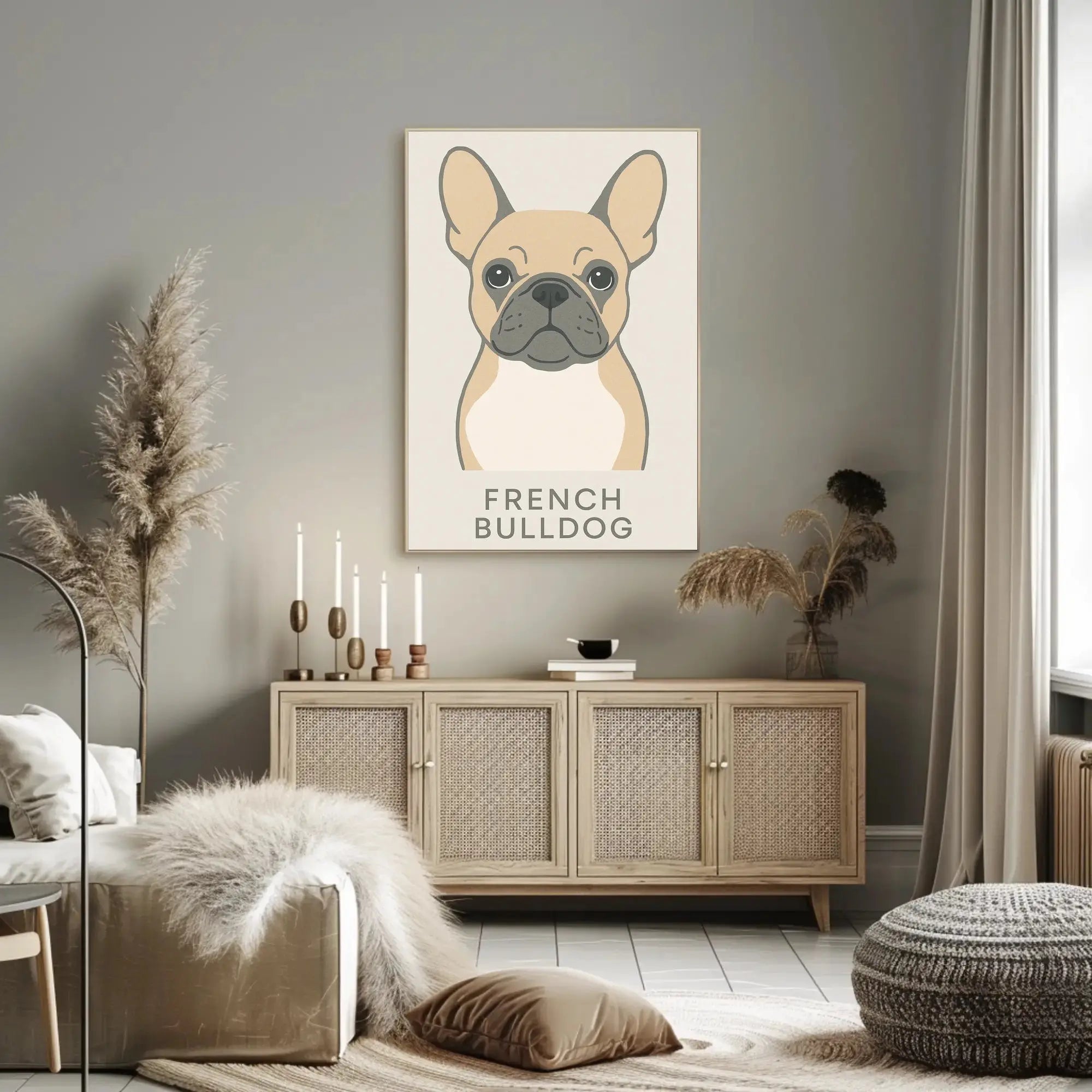 French Bulldog Minimalist Art Print Dog Breed Poster PosterGoat