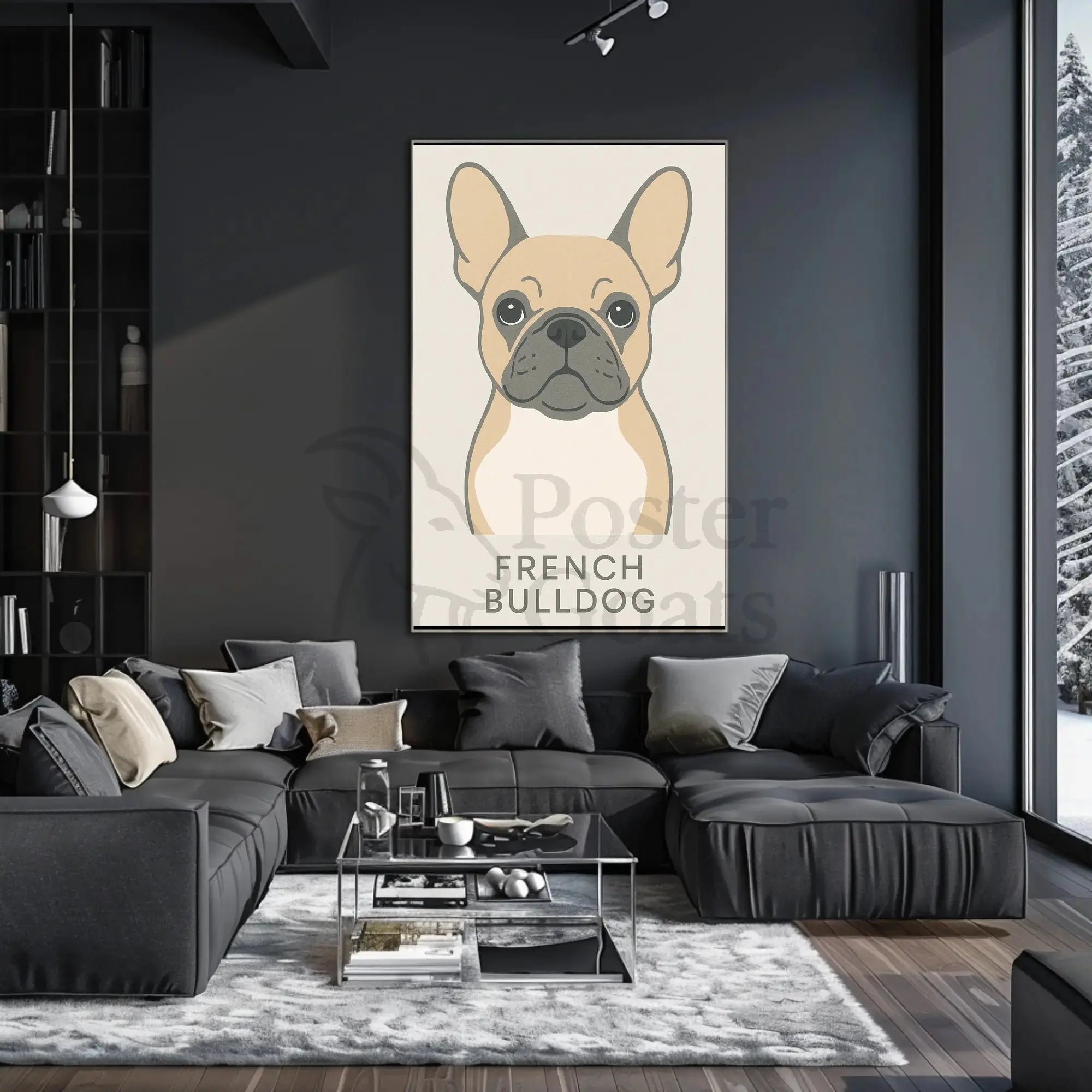 French Bulldog Minimalist Art Print Dog Breed Poster PosterGoat