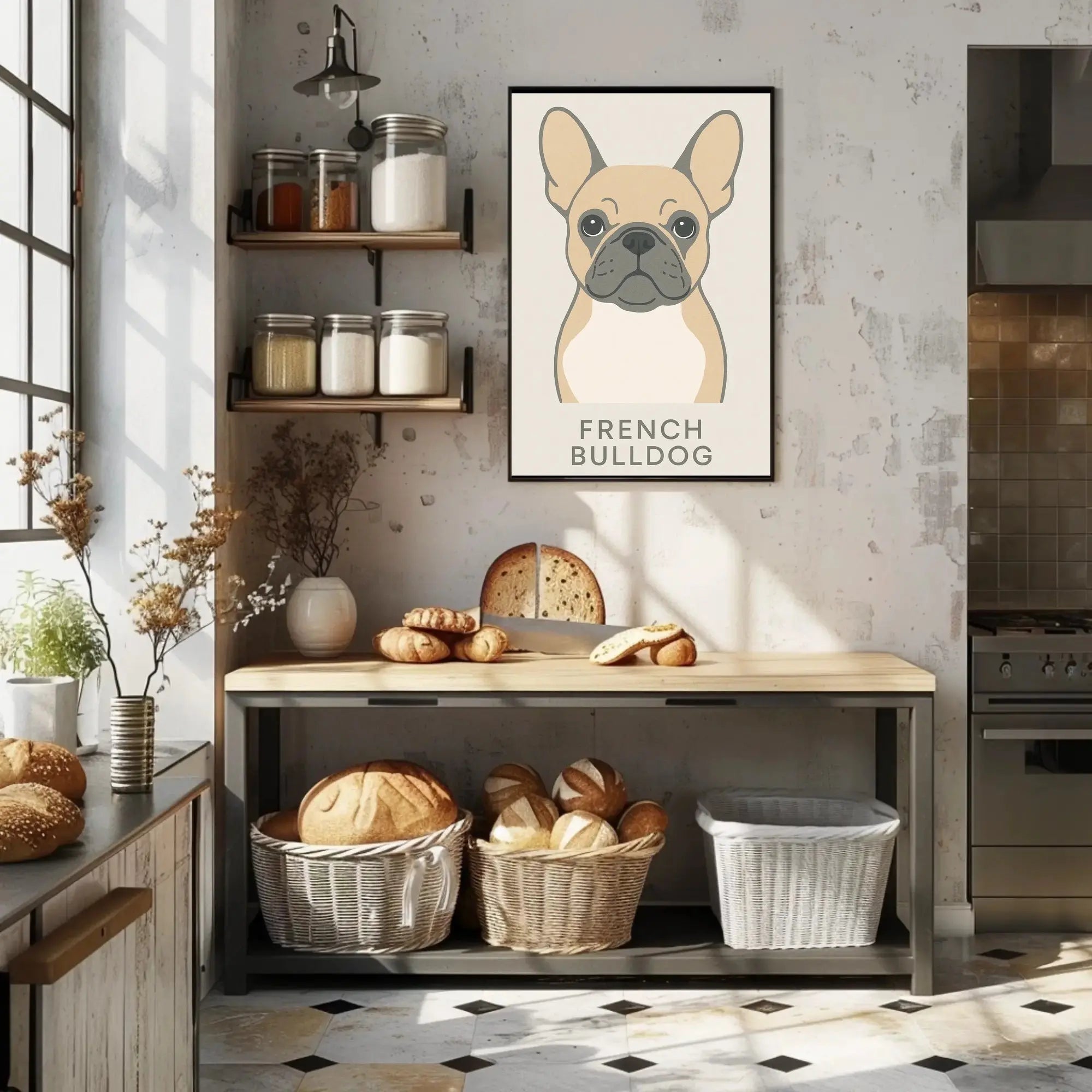 French Bulldog Minimalist Art Print Dog Breed Poster PosterGoat