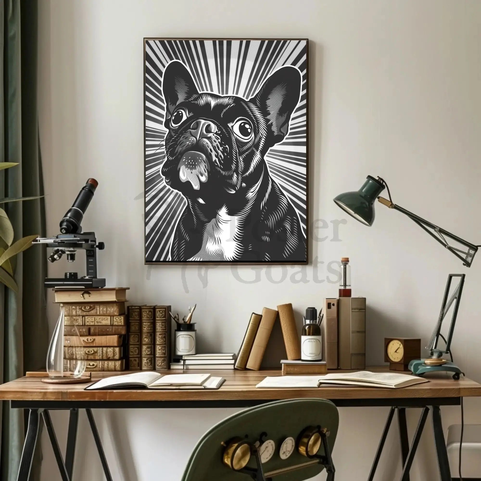 French Bulldog Retro Art Print Dog Breed Poster PosterGoat