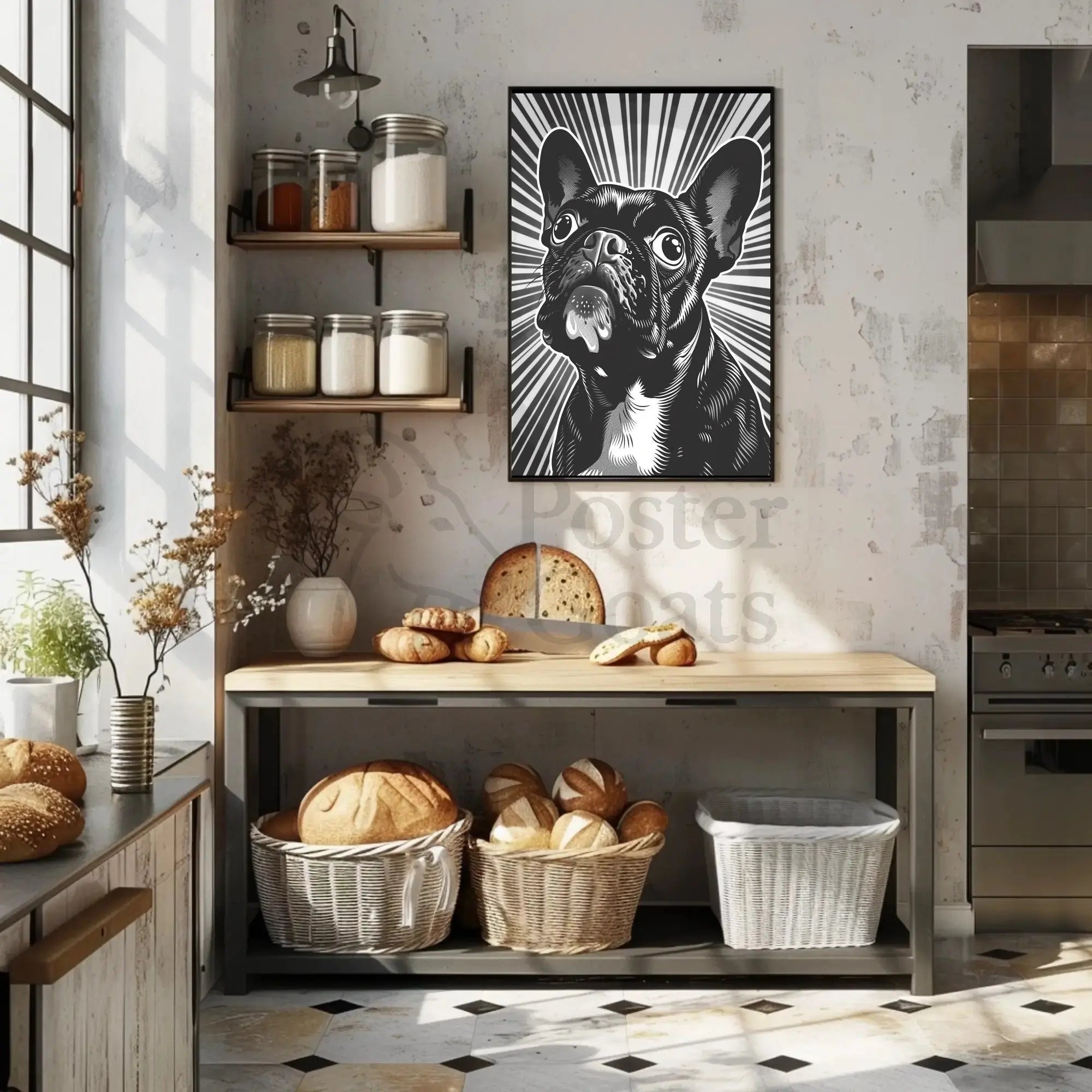 French Bulldog Retro Art Print Dog Breed Poster PosterGoat
