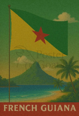 French Guiana Tropical Vintage Travel Poster PosterGoat
