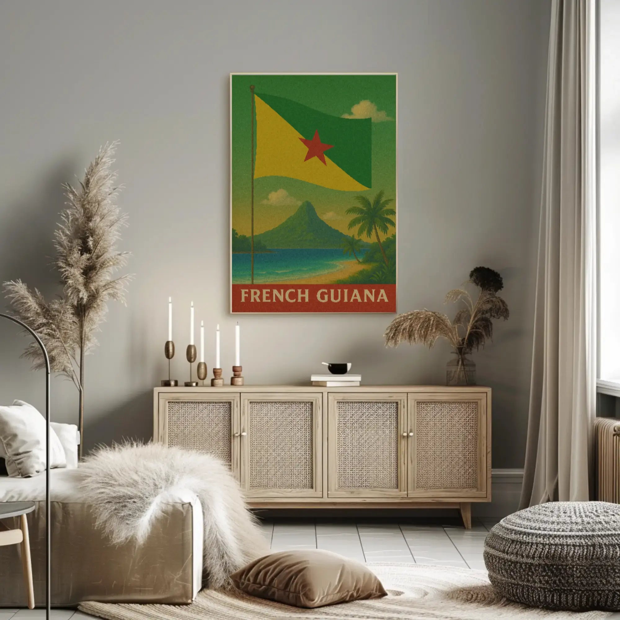 French Guiana Tropical Vintage Travel Poster PosterGoat