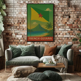 French Guiana Tropical Vintage Travel Poster PosterGoat