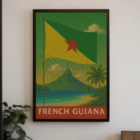 French Guiana Tropical Vintage Travel Poster PosterGoat