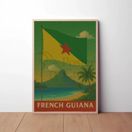 French Guiana Tropical Vintage Travel Poster PosterGoat