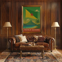 French Guiana Tropical Vintage Travel Poster PosterGoat
