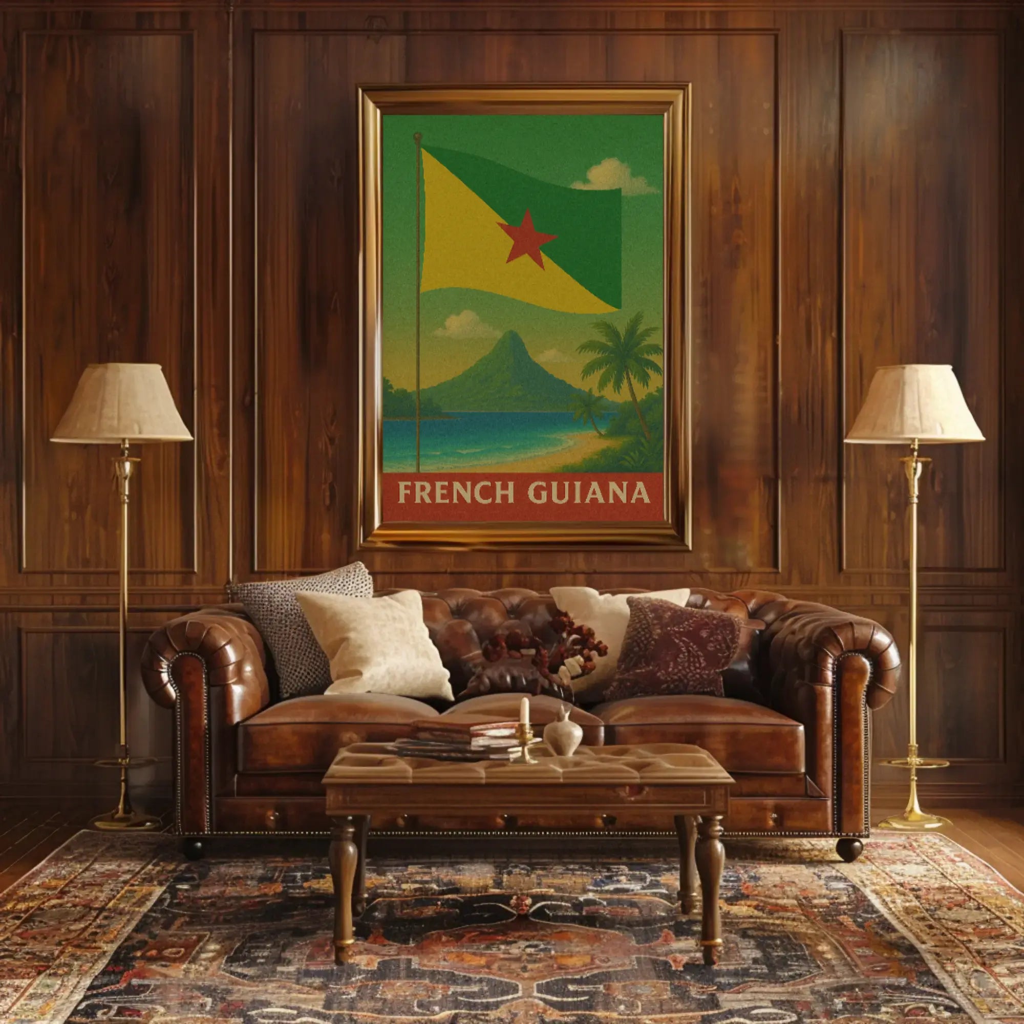 French Guiana Tropical Vintage Travel Poster PosterGoat