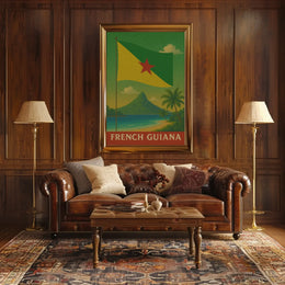 French Guiana Tropical Vintage Travel Poster PosterGoat
