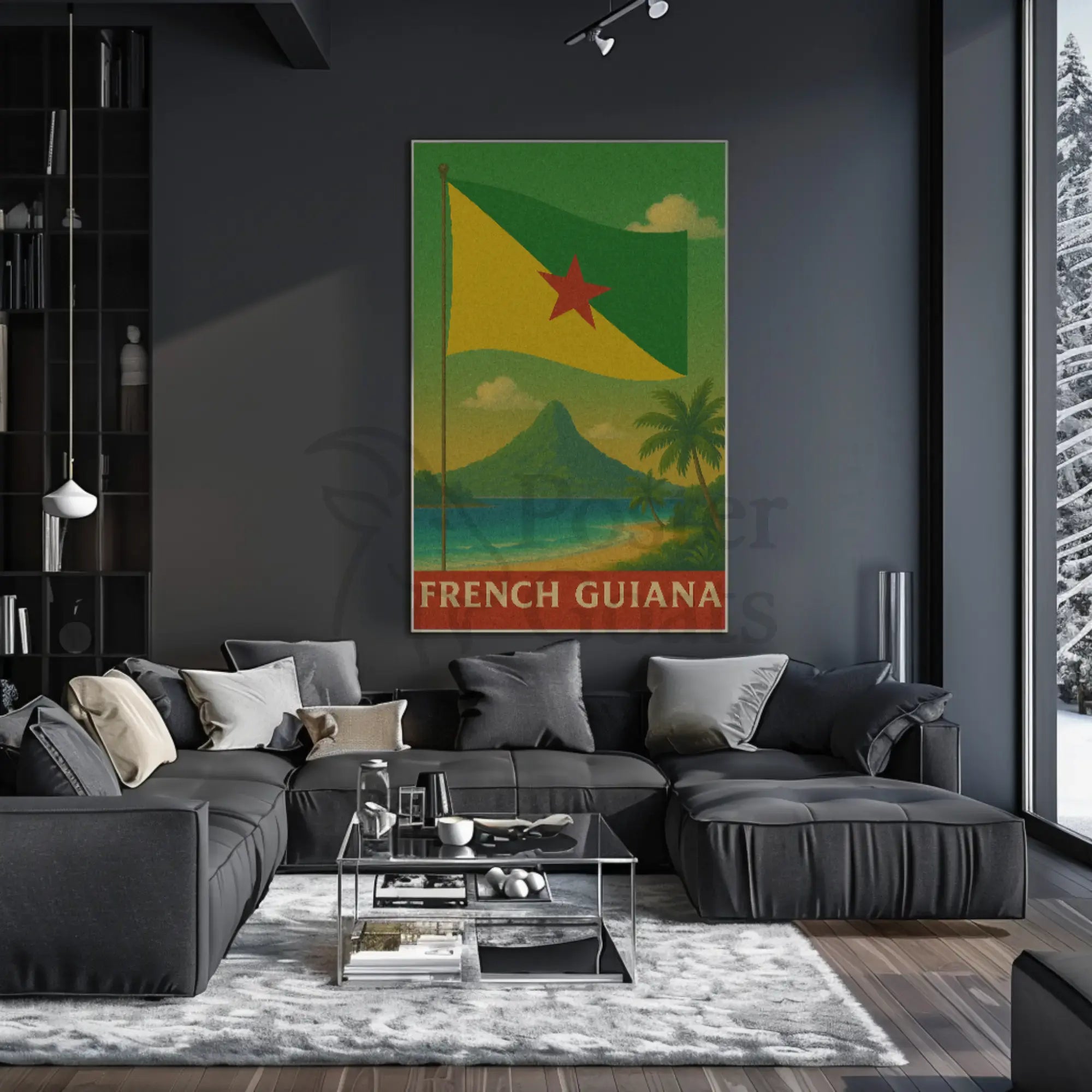 French Guiana Tropical Vintage Travel Poster PosterGoat