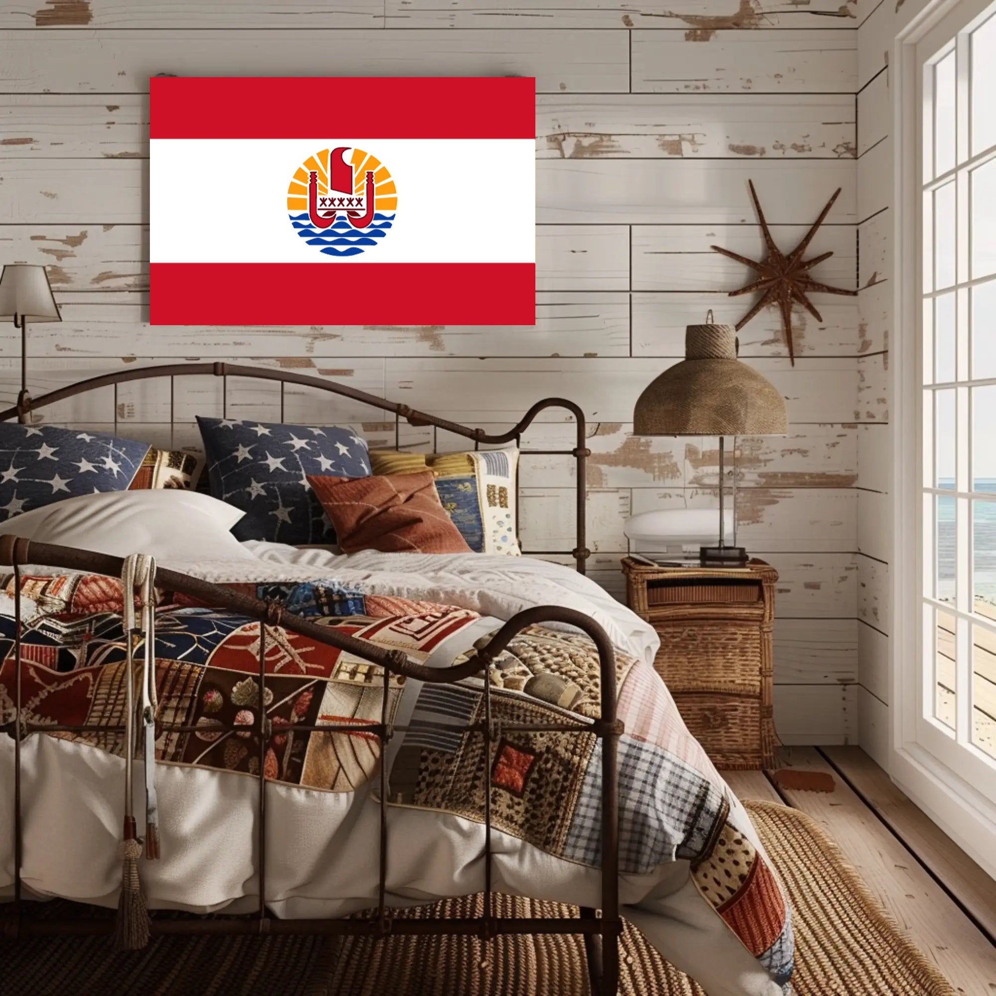 French Polynesia Flag Cultural or Heritage Poster PosterGoat
