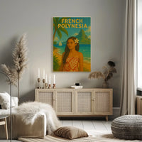 French Polynesia Tropical Vintage Travel Poster PosterGoat