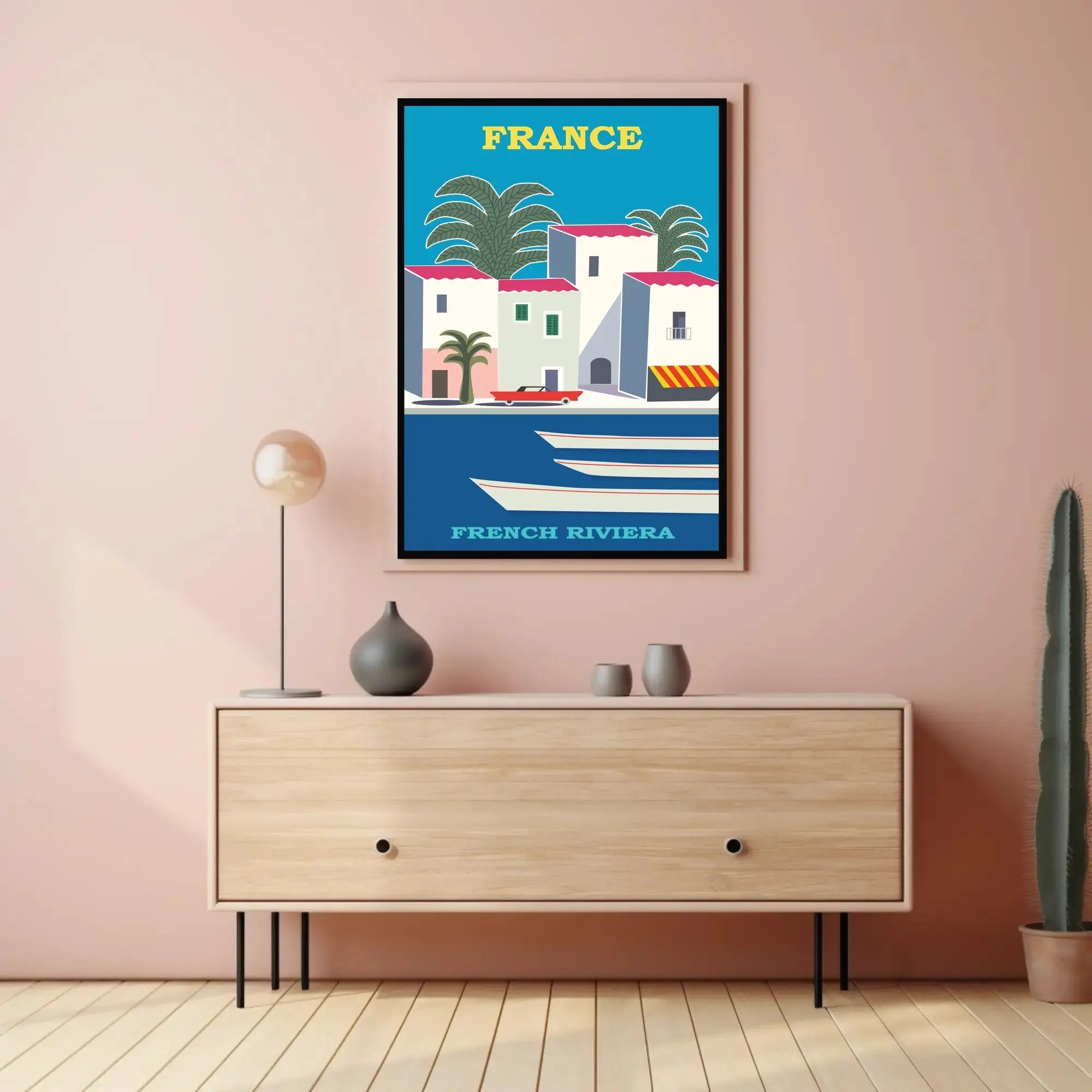 French Riviera Retro Design Travel Poster PosterGoat