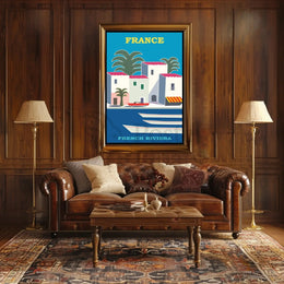 French Riviera Retro Design Travel Poster PosterGoat