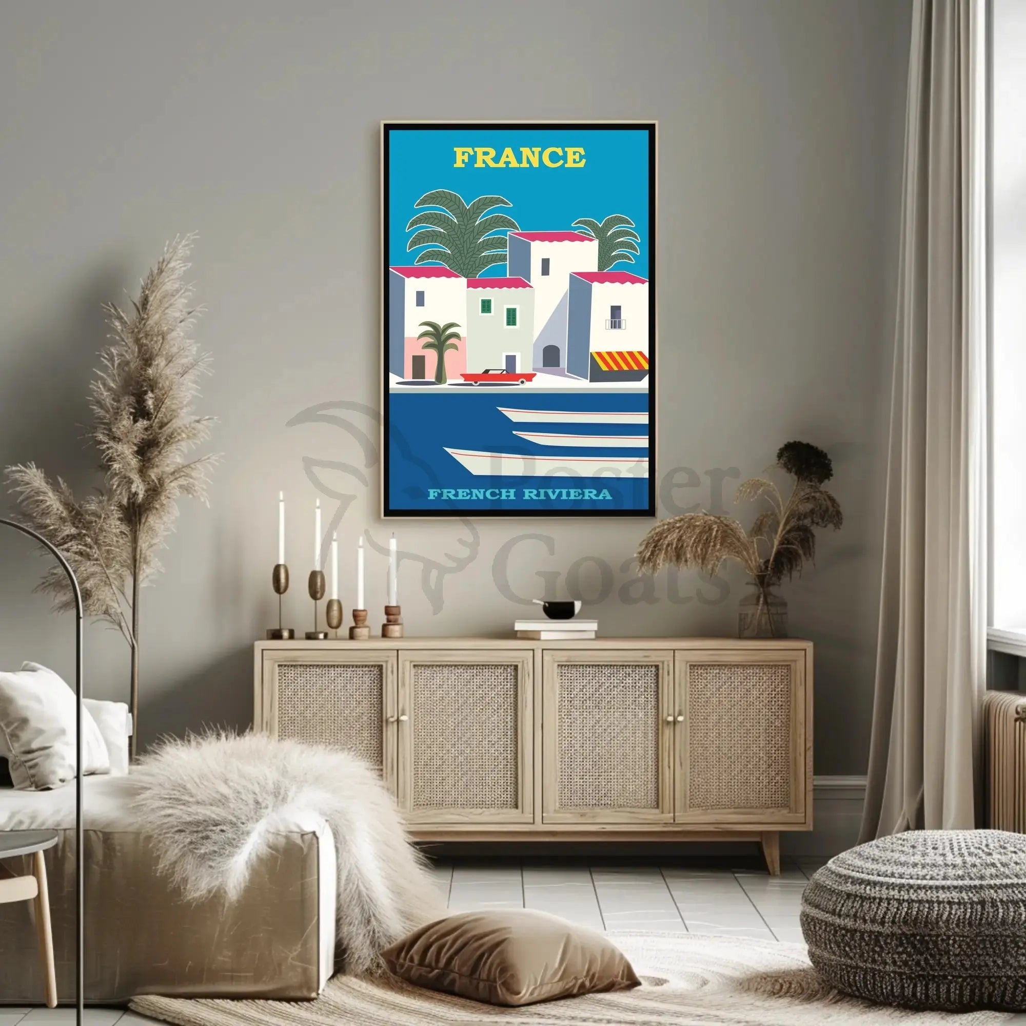 French Riviera Retro Design Travel Poster PosterGoat