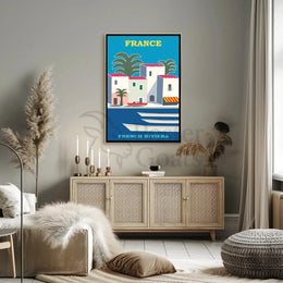 French Riviera Retro Design Travel Poster PosterGoat