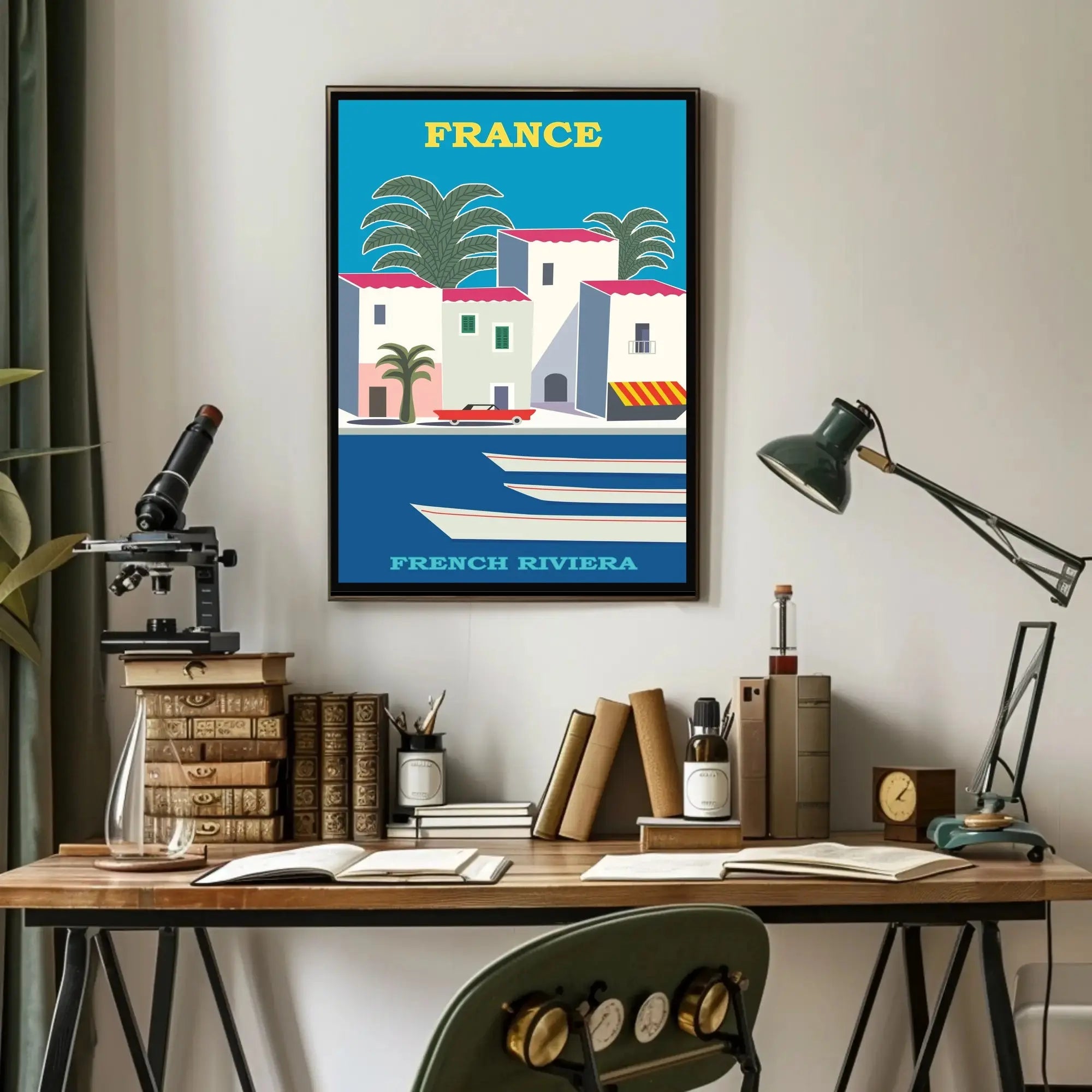 French Riviera Retro Design Travel Poster PosterGoat
